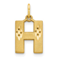 Load image into Gallery viewer, 14KY Satin Diamond-cut Letter H Initial Charm
