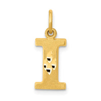 Load image into Gallery viewer, 14KY Satin Diamond-cut Letter I Initial Charm
