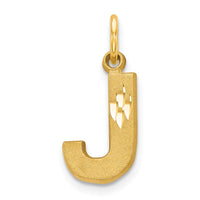 Load image into Gallery viewer, 14KY Satin Diamond-cut Letter J Initial Charm
