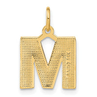 Load image into Gallery viewer, 14KY Satin Diamond-cut Letter M Initial Charm
