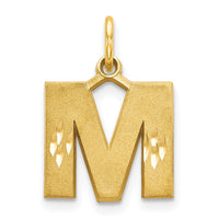 Load image into Gallery viewer, 14KY Satin Diamond-cut Letter M Initial Charm
