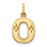 Load image into Gallery viewer, 14KY Satin Diamond-cut Letter O Initial Charm
