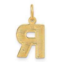 Load image into Gallery viewer, 14KY Satin Diamond-cut Letter R Initial Charm
