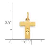 Load image into Gallery viewer, 14KY Satin Diamond-cut Letter T Initial Charm
