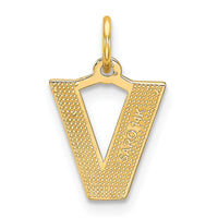 Load image into Gallery viewer, 14KY Satin Diamond-cut Letter V Initial Charm
