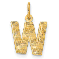 Load image into Gallery viewer, 14KY Satin Diamond-cut Letter W Initial Charm
