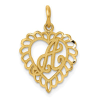 Load image into Gallery viewer, 14k Heart Letter A Charm
