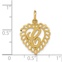 Load image into Gallery viewer, 14k Heart Letter C Charm
