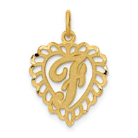Load image into Gallery viewer, 14k Heart Letter F Charm
