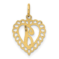 Load image into Gallery viewer, 14k Heart Letter J Charm

