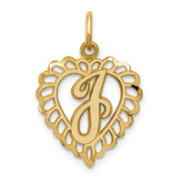 Load image into Gallery viewer, 14k Heart Letter J Charm
