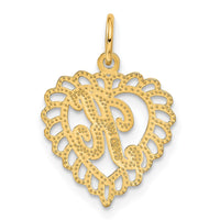 Load image into Gallery viewer, 14k Heart Letter K Charm

