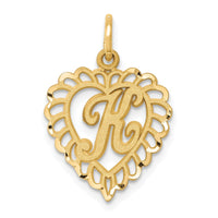 Load image into Gallery viewer, 14k Heart Letter K Charm
