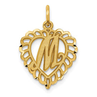 Load image into Gallery viewer, 14k Heart Letter M Charm
