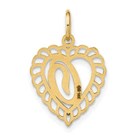 Load image into Gallery viewer, 14k Heart Letter O Charm
