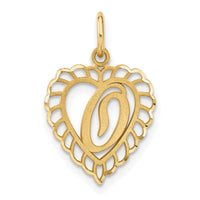 Load image into Gallery viewer, 14k Heart Letter O Charm
