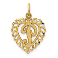 Load image into Gallery viewer, 14k Heart Letter P Charm

