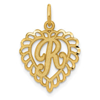 Load image into Gallery viewer, 14k Heart Letter R Charm
