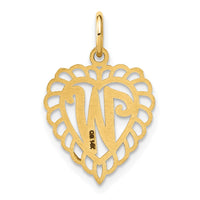 Load image into Gallery viewer, 14k Heart Letter W Charm
