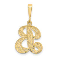Load image into Gallery viewer, 14KY Polished Script Filigree Letter B Initial Pendant
