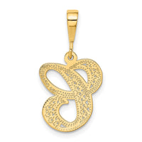 Load image into Gallery viewer, 14KY Polished Script Filigree Letter C Initial Pendant
