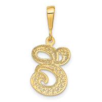 Load image into Gallery viewer, 14KY Polished Script Filigree Letter E Initial Pendant
