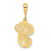 Load image into Gallery viewer, 14KY Polished Script Filigree Letter G Initial Pendant
