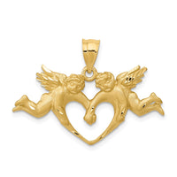 Load image into Gallery viewer, 14k Satin Angels Heart Pendant
