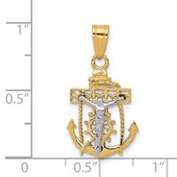 Load image into Gallery viewer, 14k Two-tone Mariners Cross Pendant
