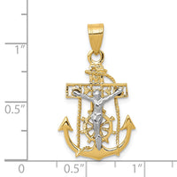 Load image into Gallery viewer, 14k Two-tone Mariners Cross Pendant
