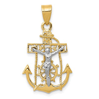 Load image into Gallery viewer, 14k Two-tone Mariners Cross Pendant
