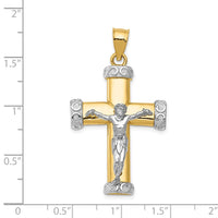 Load image into Gallery viewer, 14k Two-tone Crucifix Pendant
