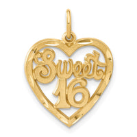 Load image into Gallery viewer, 14k SWEET 16 in A Heart Charm
