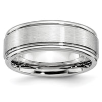 Load image into Gallery viewer, Chisel Cobalt Satin and Polished Ridged Edge 8mm Band

