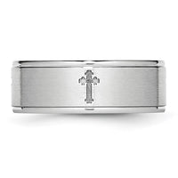 Load image into Gallery viewer, Chisel Cobalt Satin and Polished Ridged Edge 8mm Band
