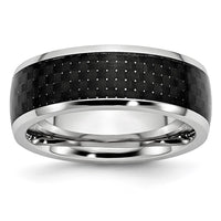 Load image into Gallery viewer, Chisel Cobalt Polished Black Carbon Fiber Inlay 8mm Band
