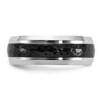Load image into Gallery viewer, Chisel Cobalt Polished with Hammered Black IP-plated Center 8mm Band
