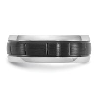 Load image into Gallery viewer, Chisel Cobalt Polished with Brushed Black IP-plated Grooved Center 8mm Band
