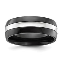 Load image into Gallery viewer, Chisel Cobalt Polished Black IP-plated 8mm Band
