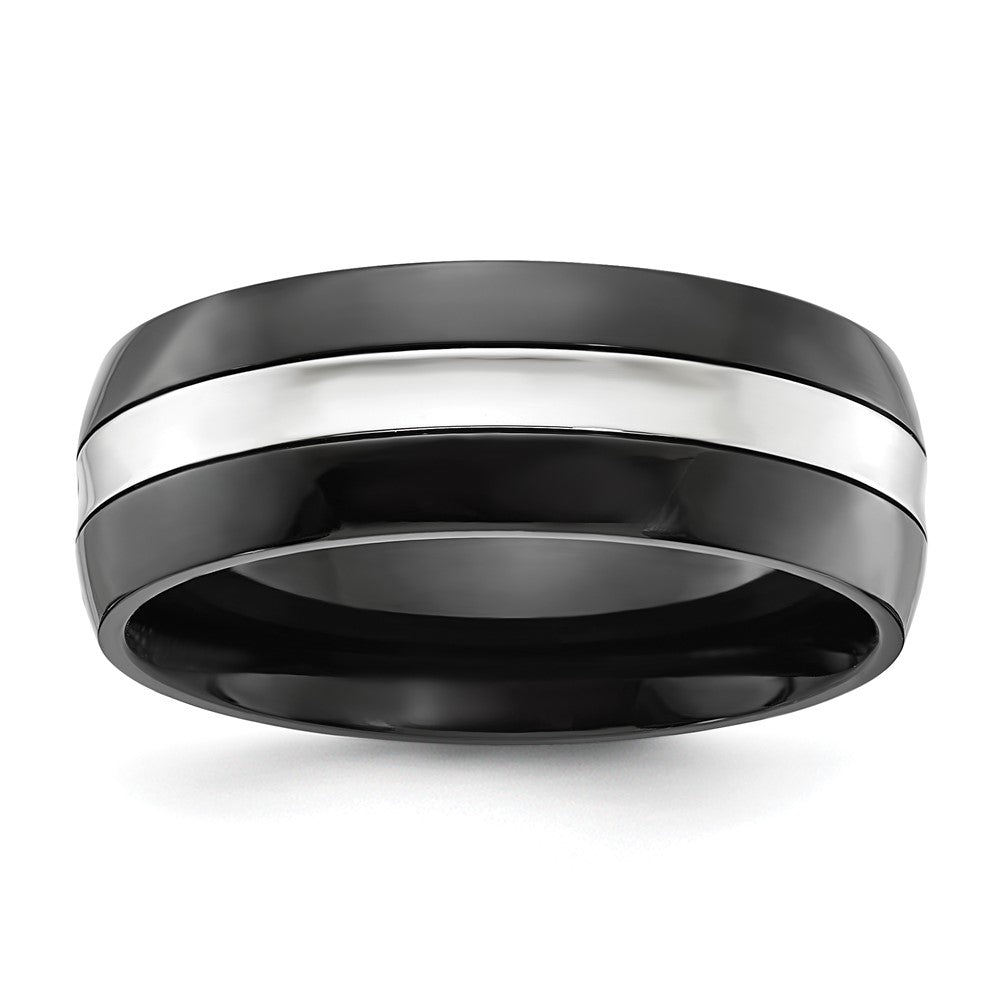 Chisel Cobalt Polished Black IP-plated 8mm Band