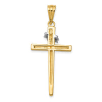 Load image into Gallery viewer, 14K Two-Tone Cross w/Crown of Thorns Pendant
