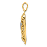 Load image into Gallery viewer, 14K w/ White Rhodium 3D Mezuzah W/Shin Charm
