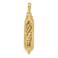 Load image into Gallery viewer, 14K w/ White Rhodium 3D Mezuzah W/Shin Charm
