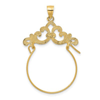 Load image into Gallery viewer, 14K Fleur de Lis Scroll Framed Charm Holder
