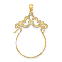 Load image into Gallery viewer, 14K Fleur de Lis Scroll Framed Charm Holder
