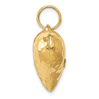 Load image into Gallery viewer, 14K Polished and Hammered 3-D Heart Pendant
