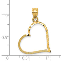 Load image into Gallery viewer, 14K Satin Diamond-cut Crooked Heart Pendant
