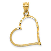 Load image into Gallery viewer, 14K Satin Diamond-cut Crooked Heart Pendant

