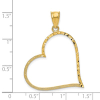Load image into Gallery viewer, 14K Satin Diamond-cut Crooked Heart Pendant
