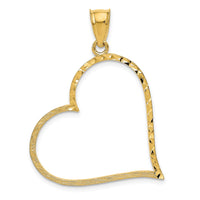 Load image into Gallery viewer, 14K Satin Diamond-cut Crooked Heart Pendant
